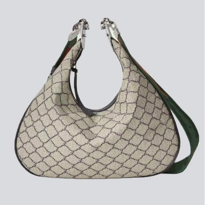 Attache Shoulder Bag Crescent Moon Shape G Shaped Hook Closure With Zip Detachable Blue And Red Web Trim Luxury Designer Handbag Purse Crossbody Bags Latest, Make up the difference
Attache Shoulder Bag Crescent Moon Shape G Shaped Hook Closure With Zip Detachable Blue And Red Web Trim Luxury Designer Handbag Purse Crossbody Bags Latest, Make up the difference
