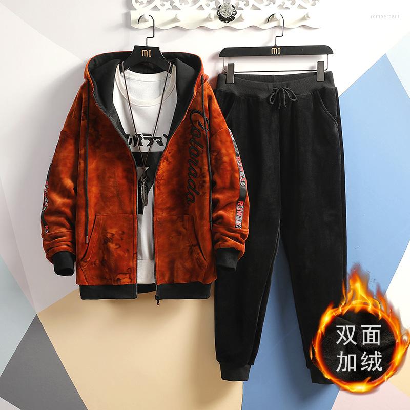 Men's Tracksuits Men Set Thick Golden Velvet Hoodies Pants Winter Suit Zipper Hooded Sweatshirt Sportswear Sweat, Black
Men's Tracksuits Men Set Thick Golden Velvet Hoodies Pants Winter Suit Zipper Hooded Sweatshirt Sportswear Sweat, Black