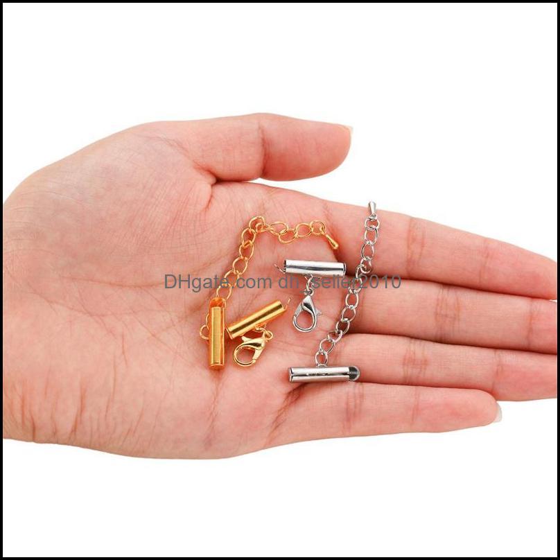 Other 10Sets/Lot 10-40Mm Lobster Clasps Hooks Extending Chain Bracelet End Connectors Slider Clasp For Diy Jewelry Making Finding 124 Dhgal