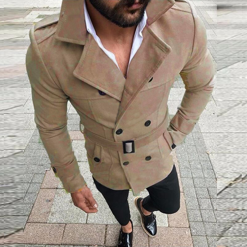 Men's Wool Blends Men's Jackets Slim Fit Social Suit Top Windbreaker Trench Coat Streetwear Long Sleeve Autumn Winter Warm Formal Fashion 22