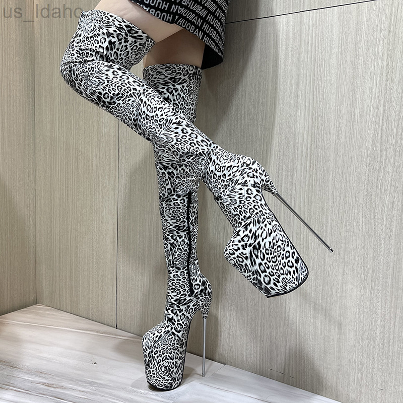 Boots Sexy Leopard Over the Knee Boots Female Platform Ultra 19cm High Heels Stripper Boot Women Nightclub Fetish Party Shoes Big Size L220915, White
Boots Sexy Leopard Over the Knee Boots Female Platform Ultra 19cm High Heels Stripper Boot Women Nightclub Fetish Party Shoes Big Size L220915, White