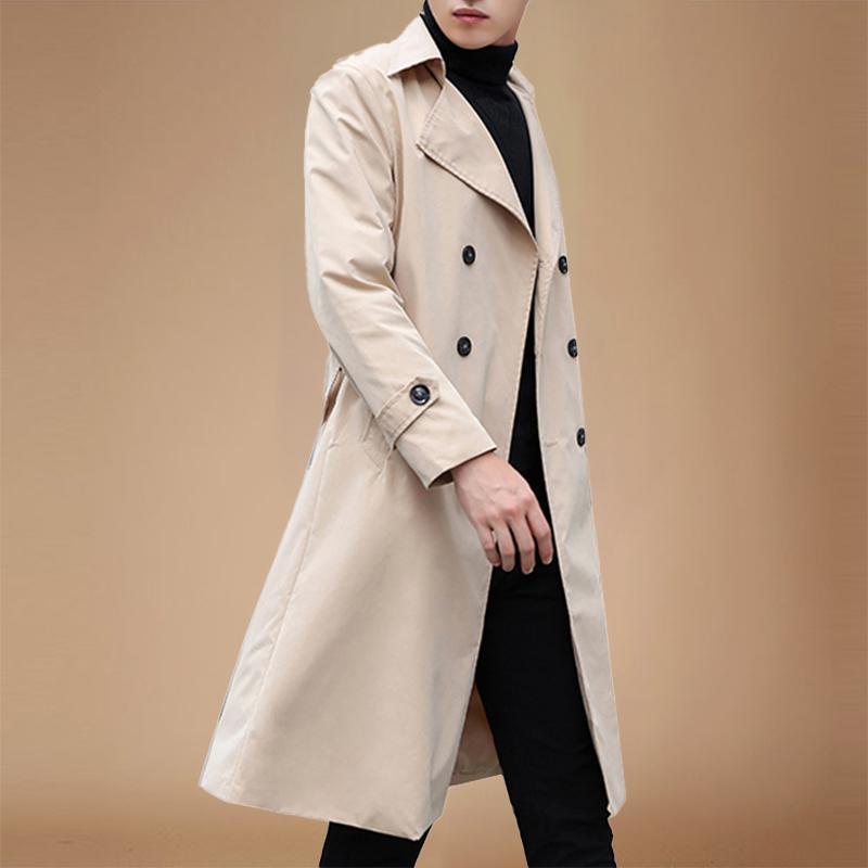 Men's Wool Blends Fashion Men's Coats Solid Color Single Breasted Lapel Long Coat Jacket Casual Overcoat Casual Trench Spring and Autumn 220