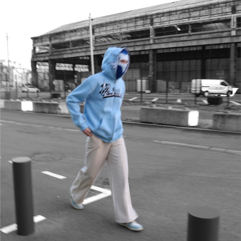 Men's Hoodies Sweatshirts American Embroidered Print Pattern Full Zip Men Harajuku High Street Y2K Hoodie Oversized Hip Hop Goth Women Jacket 220