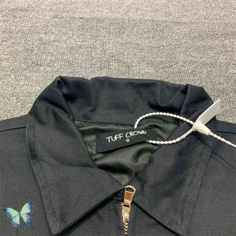 Men's Jackets TUFF CROWD Jacket Wolf Dog Head Heavy Industry Embroidered Zipper Jacket T220914