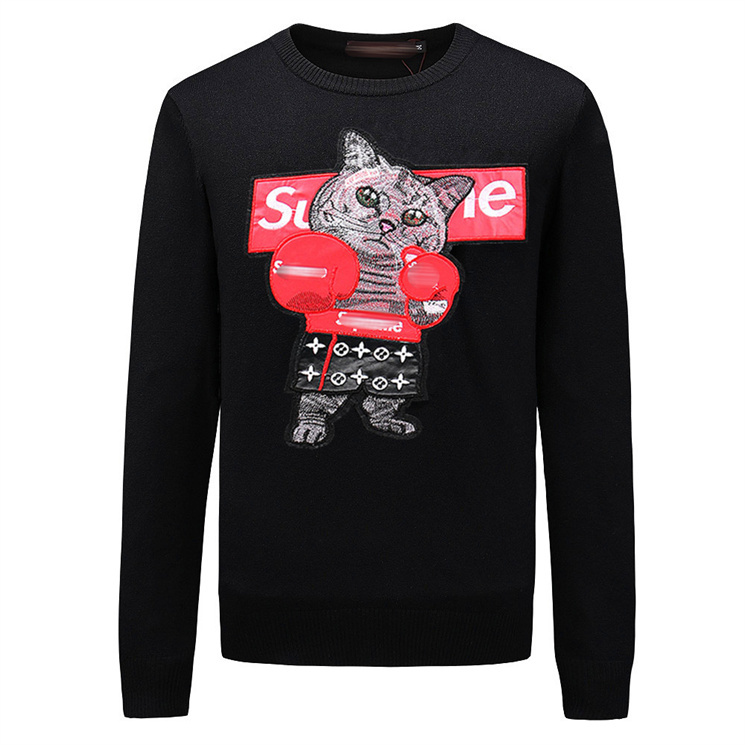 Designer Men and Women Sweaters Chest Boxing Cat Pattern Embroidery Fashion Crew Neck Sweater Black Fashion Luxury Knitwear M-3XL TC014, 10
Designer Men and Women Sweaters Chest Boxing Cat Pattern Embroidery Fashion Crew Neck Sweater Black Fashion Luxury Knitwear M-3XL TC014, 10