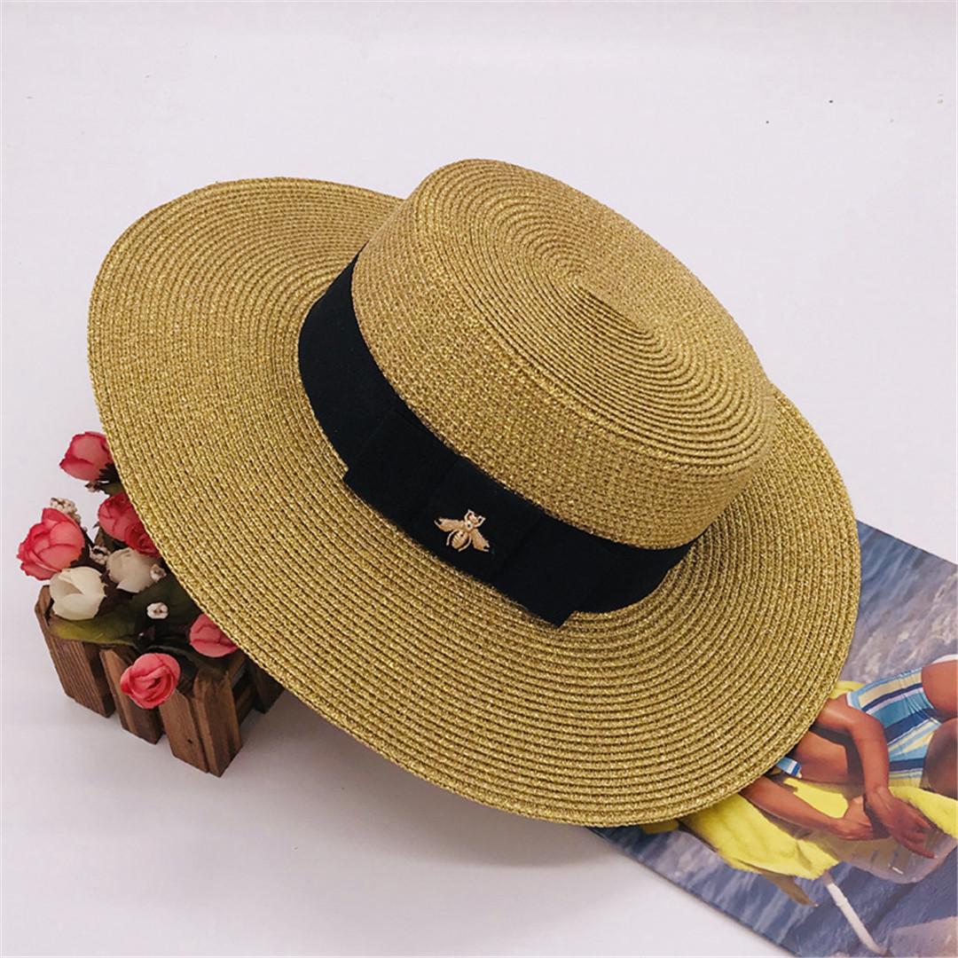 Little bee Designer Hats Caps Women Wide Brim Luxury Hats Summer Beach Hat Adjustable Cap New Fashion Grass Hat Top High Quality