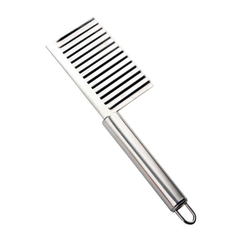 1pc Stainless Steel Wavy Knife Fruit Vegetable Crinkle Cutter French Fry Slicer Kitchen Potato Salad Steel Blade Chopping Cutting 7643476