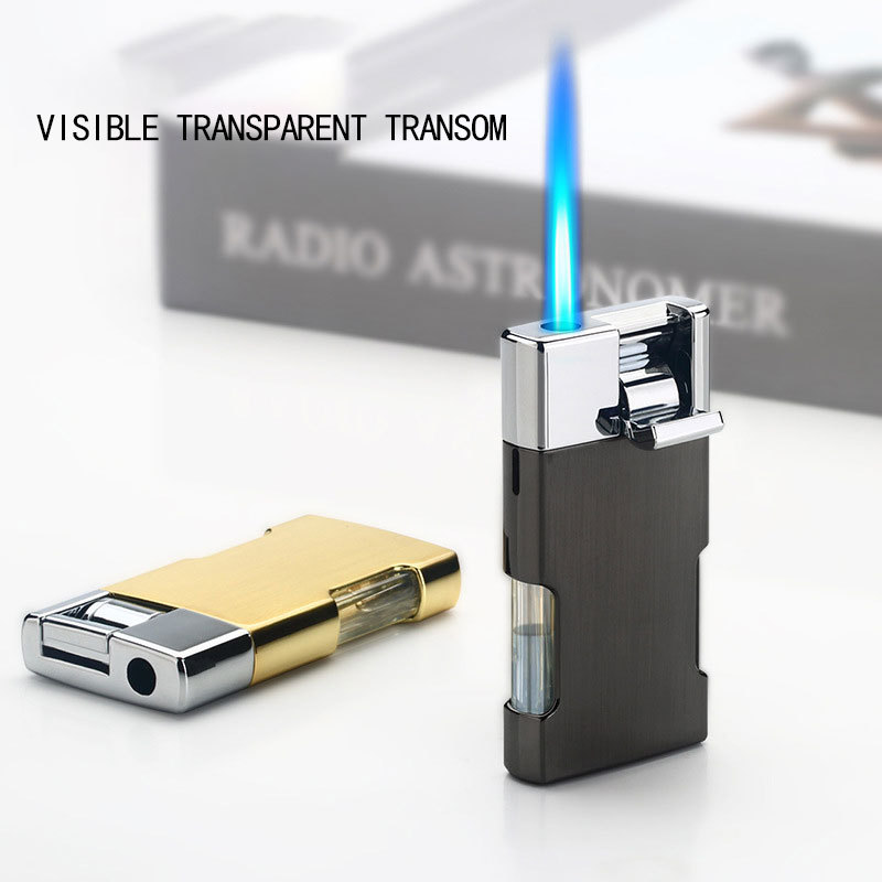 New Fashion Hot Blue Flame Metal Butane Gas Cigarette Cigar Lighters Mini Torch Jet Windproof Lighter Men Gift W260202