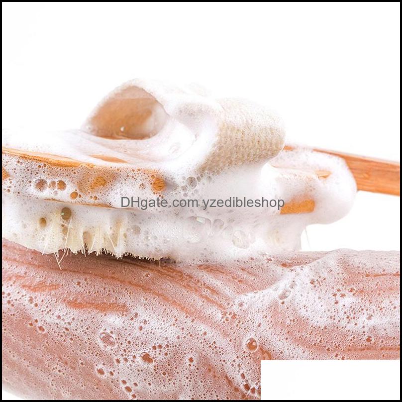 Bath Brushes Sponges Scrubbers Bathroom Body Long Handle Natural Bristles Exfoliating Masr With Wooden Dry Brushing Sh Dhvr84533124