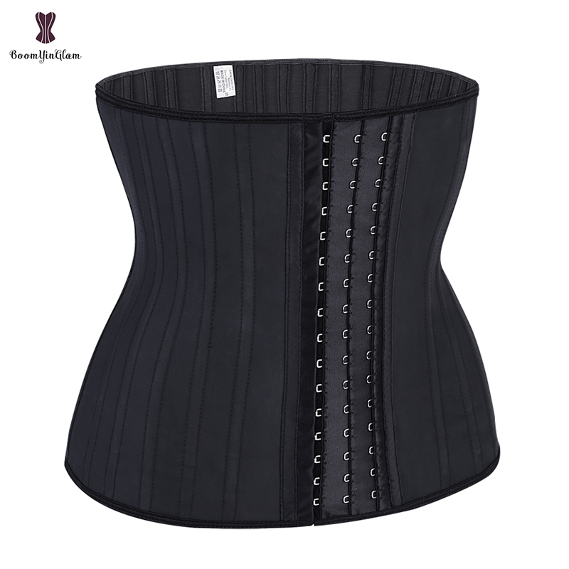 Waist Tummy Shaper Black Cream 3 Hook And Eye 25 Steel Booned Latex Trainer Fajas Girdle Sashes band Plus Size Underwear Corselet Women 220915