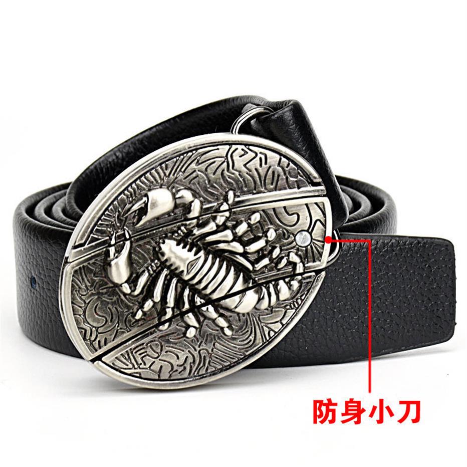 Men's Leather Personalized Self-defense Non Mainstream Young People's Versatile Fashion Belt with Knife2350, Black
Men's Leather Personalized Self-defense Non Mainstream Young People's Versatile Fashion Belt with Knife2350, Black