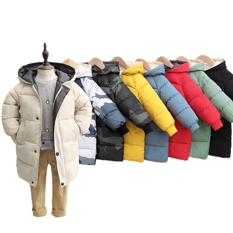 Down Coat Young Childrens Winter Jackets Fashion Boys Girls CottonPadded Hooded Parkas Kids Outerwear Long Coats Teenage Overcoats 220915