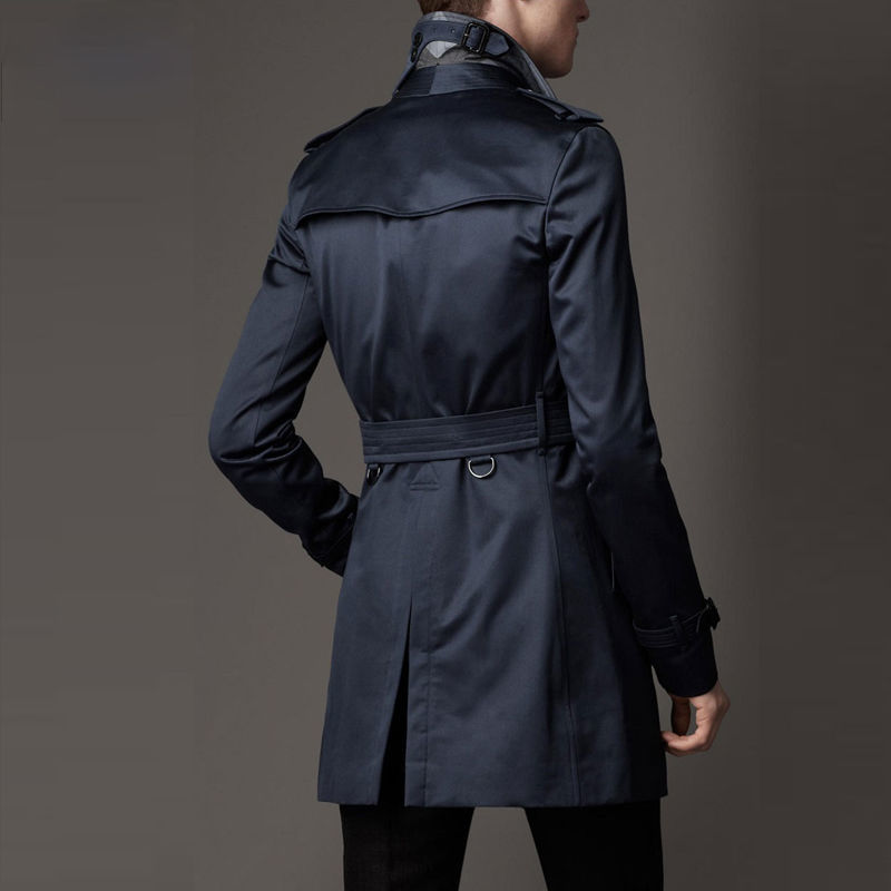 Men's Wool Blends Men's Lapel Trench Coat Double Breasted Slim Fit Jacket Medium and Long Spring and Autumn Thin British Style Business 2209