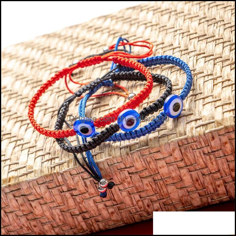 Charm Bracelets Lucky Bracelet Hand Woven Blue Eye Reef Knot Turkey Friendship Wristband Fashion Women Men Jewelry Charm Bracelets 6 Dhefc