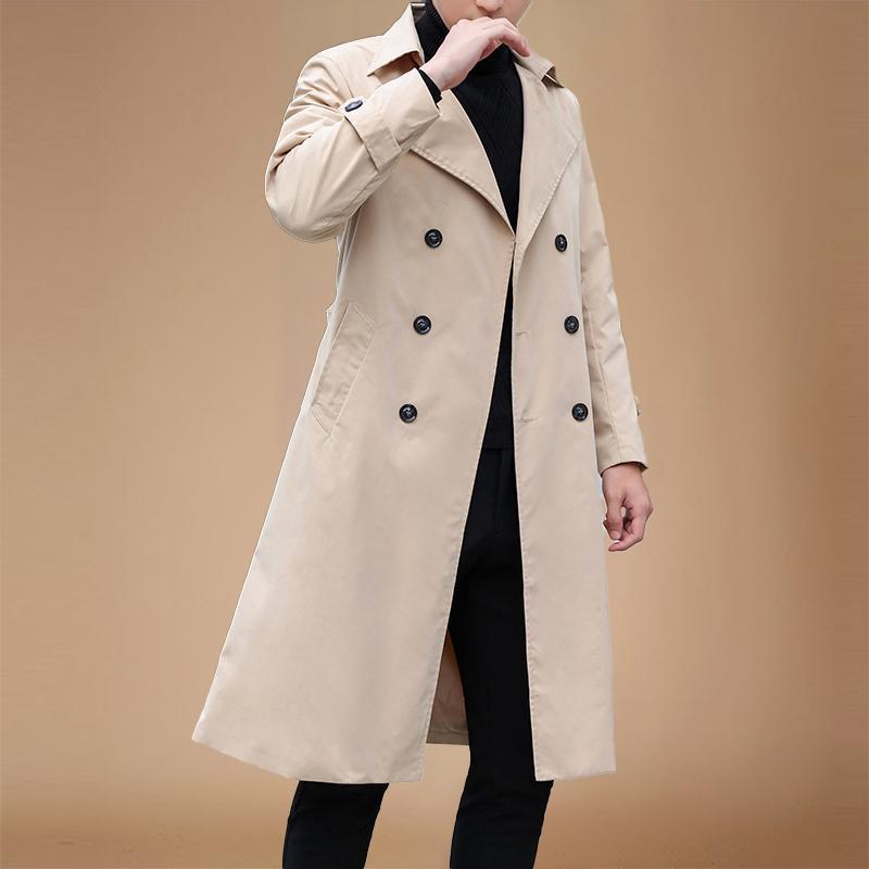 Men's Wool Blends Fashion Men's Coats Solid Color Single Breasted Lapel Long Coat Jacket Casual Overcoat Casual Trench Spring and Autumn 220