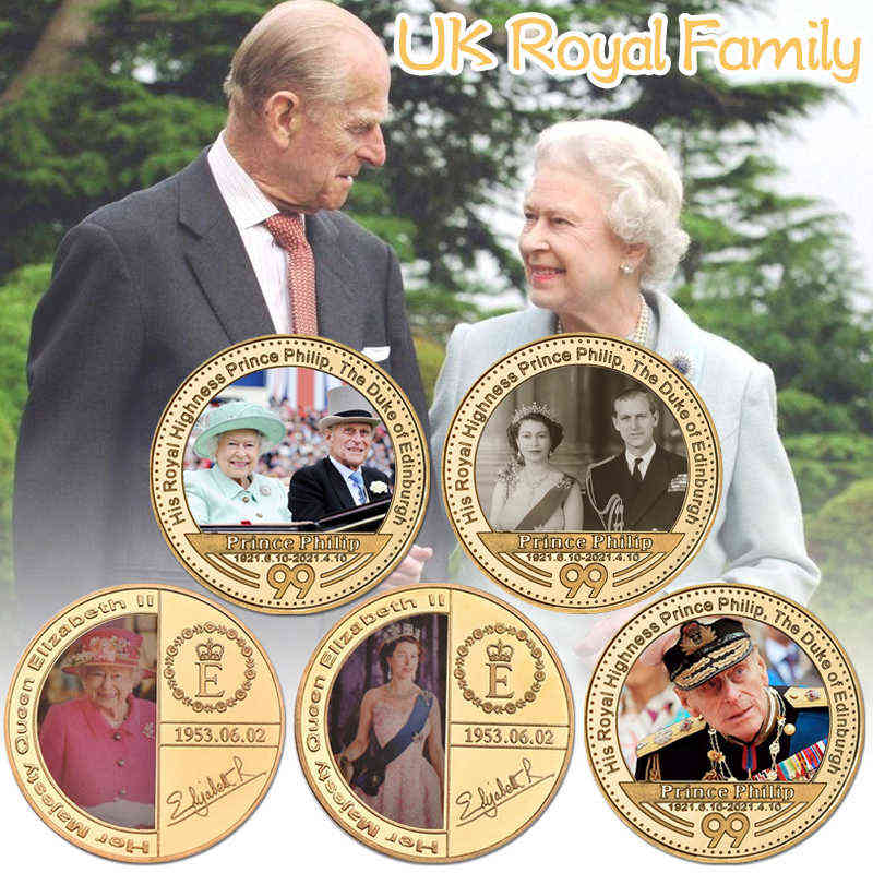 Arts and Crafts 1926-2022 Her Majesty The Queen Elizabeth II Gold Commemorative Coin UK Royal Family Prince Philip Souvenir Challenge Coin Gifts T220916
Arts and Crafts 1926-2022 Her Majesty The Queen Elizabeth II Gold Commemorative Coin UK Royal Family Prince Philip Souvenir Challenge Coin Gifts T220916