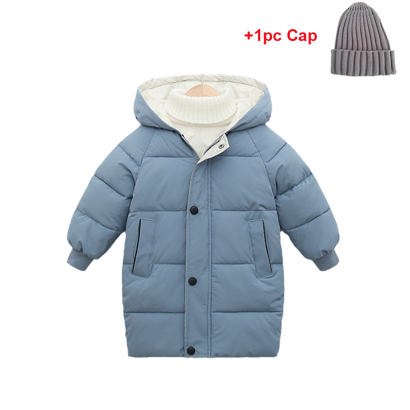 Down Coat Young Childrens Winter Jackets Fashion Boys Girls CottonPadded Hooded Parkas Kids Outerwear Long Coats Teenage Overcoats 220915