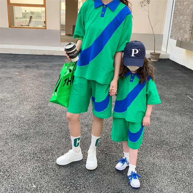 Family Matching Outfits Baby And Mom Matching Set Family Mother Daughter Son Clothes Children Girls Boys Summer Short Tops Outfits Clothing Sets 22091