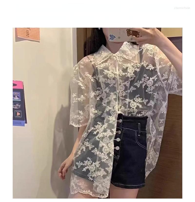 Women's Blouses Summer Korean Fashion Lace Shirts Short Sleeve See Through Mesh Office Lady Style Clothes Fairycore Kawaii, Beige
Women's Blouses Summer Korean Fashion Lace Shirts Short Sleeve See Through Mesh Office Lady Style Clothes Fairycore Kawaii, Beige