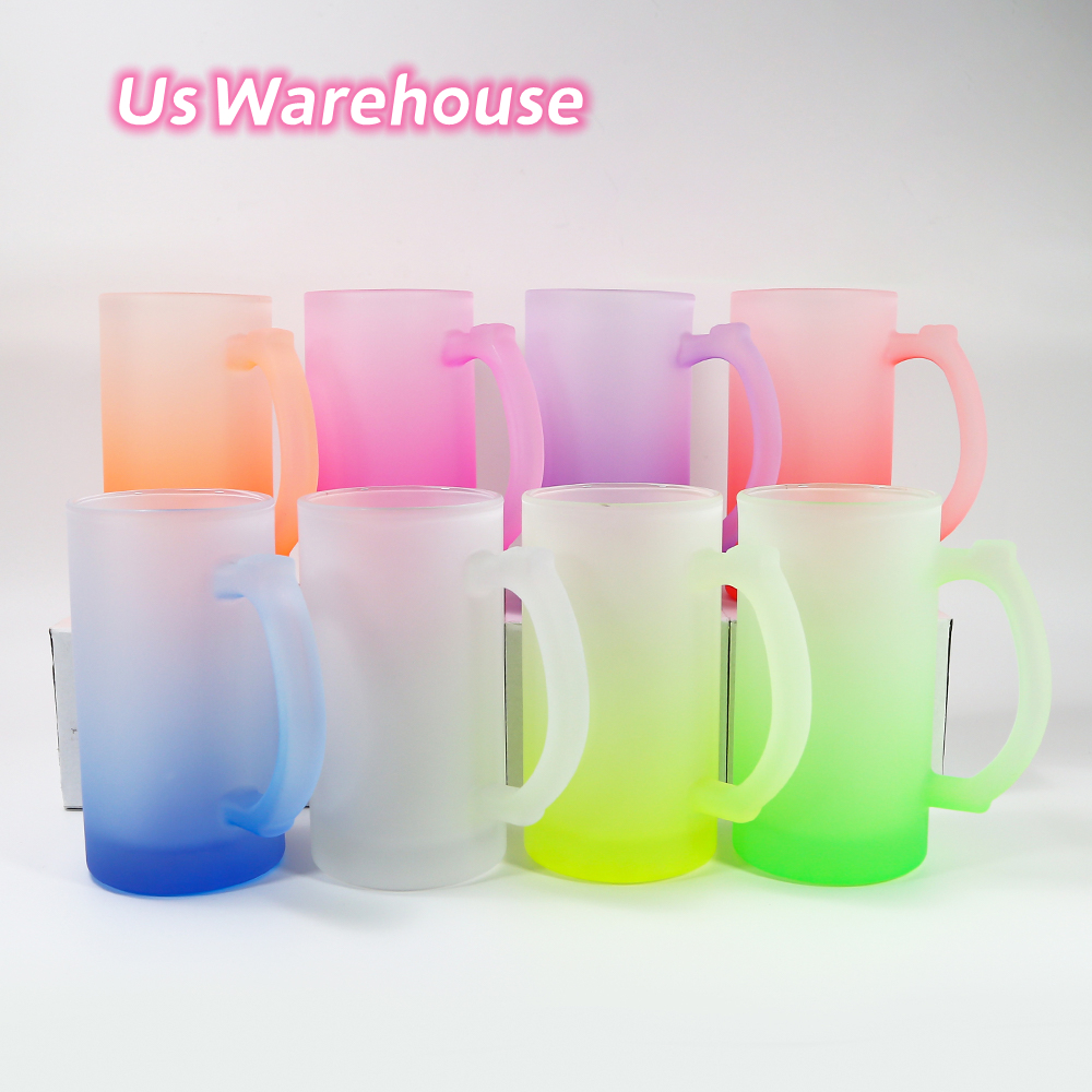 US WAREHOUSE 16oz sublimation Colored frosted glass tumbler Colored bottom mugs blanks coffee cup with handle DIY printing Multicolor Z11
US WAREHOUSE 16oz sublimation Colored frosted glass tumbler Colored bottom mugs blanks coffee cup with handle DIY printing Multicolor Z11