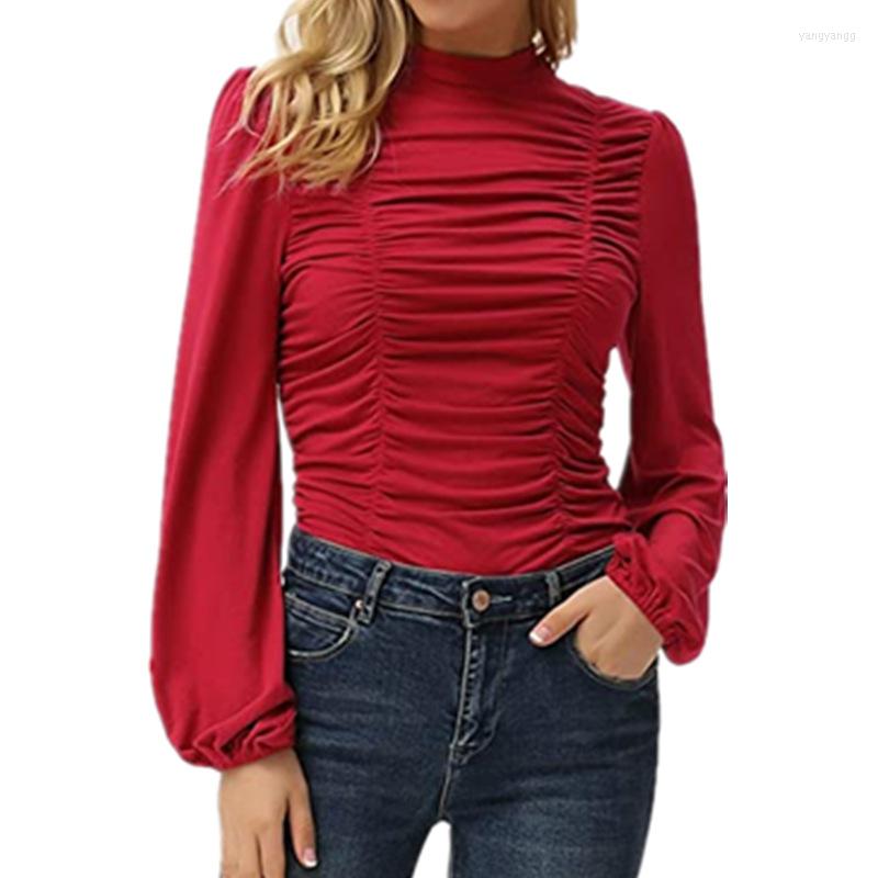 Women' T Shirts Long Lantern Sleeve Women Shirt Oversized Solid Color Turtleneck Folds Slim T-shirt Autunm Tops, Army green
Women' T Shirts Long Lantern Sleeve Women Shirt Oversized Solid Color Turtleneck Folds Slim T-shirt Autunm Tops, Army green