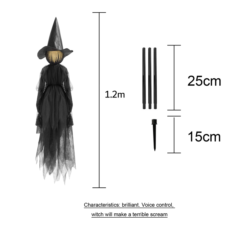 Party Decoration Halloween Decorations Light-Up Witches with Stakes Outdoor Holding Hands Screaming Witches Sound Activated Sensor Decor Dropship 2209