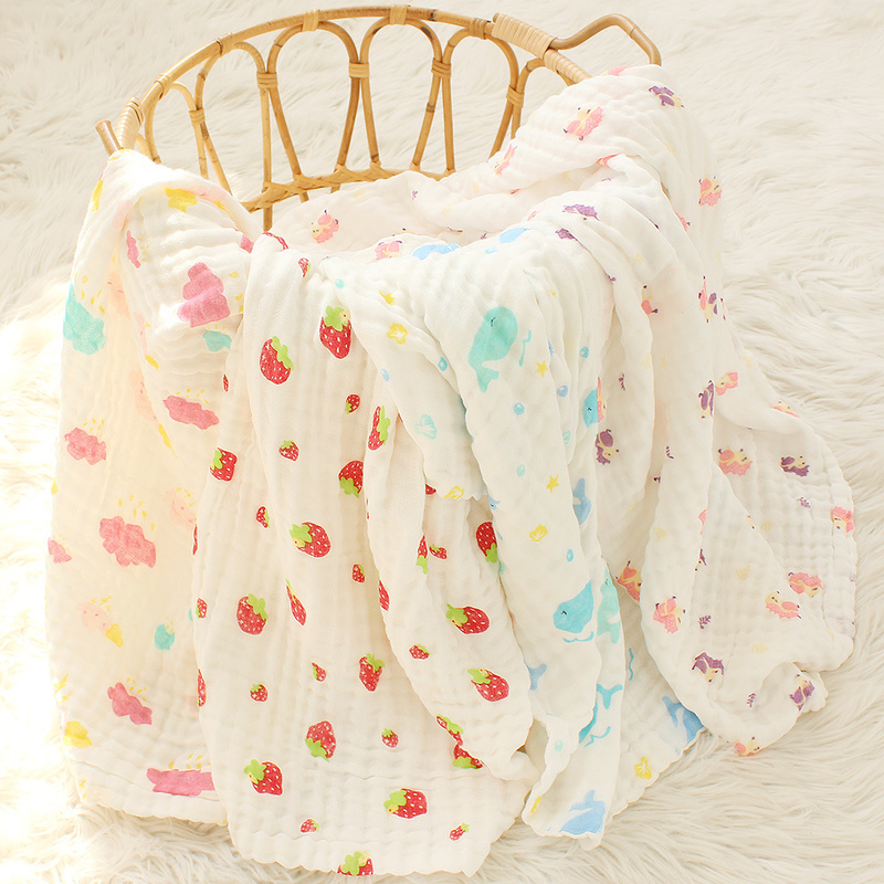 6 Layers Bamboo Cotton Baby Receiving Blanket Infant Kids Swaddle Wrap Sleeping Warm Quilt Bed Cover Muslin B 220816