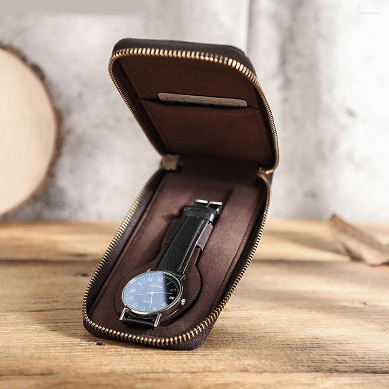 Watch Boxes Retro Crazy Horse Leather Storage Box Single Pack Portable Zipper Holster Travel Business Trip Protection
Watch Boxes Retro Crazy Horse Leather Storage Box Single Pack Portable Zipper Holster Travel Business Trip Protection