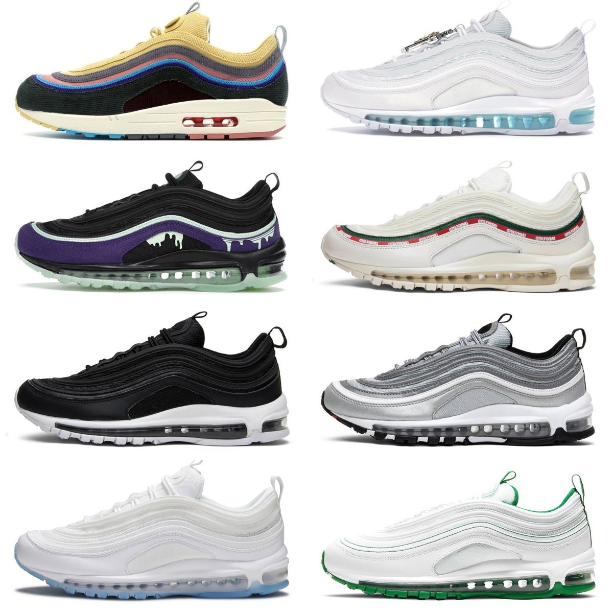 Designer 97 Running Shoes Trainers Triple White Black Chile Red Volt Reflective Silver Gym Red Mens Women 97S Mschf X Satan Inri Jesus Sean Wotherspoon Airs Sneakers, Please contact us
Designer 97 Running Shoes Trainers Triple White Black Chile Red Volt Reflective Silver Gym Red Mens Women 97S Mschf X Satan Inri Jesus Sean Wotherspoon Airs Sneakers, Please contact us