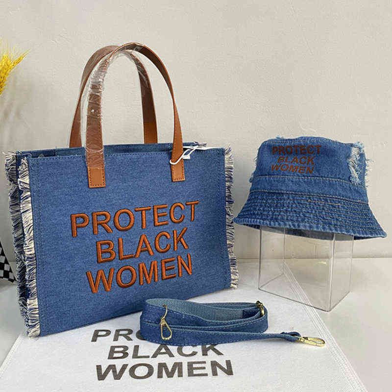 Totes Protect Black Women Handbag For Woman Trend Denim Shoulder Bag Letter Embroidery Ladies Crossbody Purse Travel Shopping Tote Y2209, For the postage
Totes Protect Black Women Handbag For Woman Trend Denim Shoulder Bag Letter Embroidery Ladies Crossbody Purse Travel Shopping Tote Y2209, For the postage