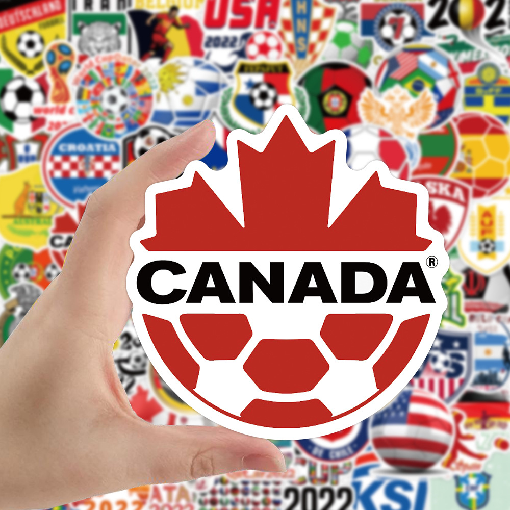 100pcs Waterproof Laptop Car World Football Cup Stickers Graffiti Patches Decals for Motorcycle Luggage Skateboard and Home Appliance