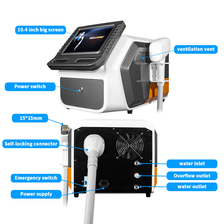 2023 Dark skin hair removal 3 Wavelengths 755 810 1064nm Larger Spot Size Permanent Diode Laser Alexandrite Hair Removal device