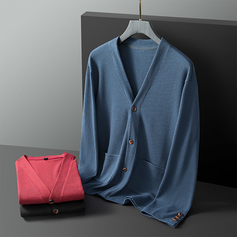 Men s Sweaters Non Iron Men S Black Blue Cardigan Spring Autumn OverSize 6XL 7XL 8XL Classic Style Casual Clothes 220916