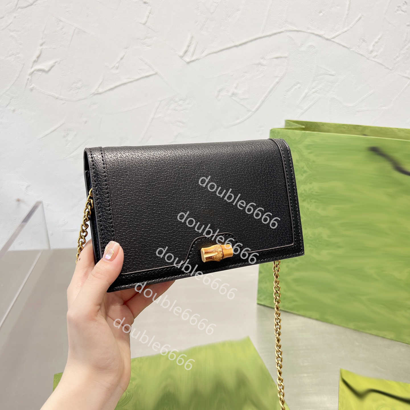 High quality famous designer new upgraded chain bags metal logo bamboo chain shoulder bag crossbody