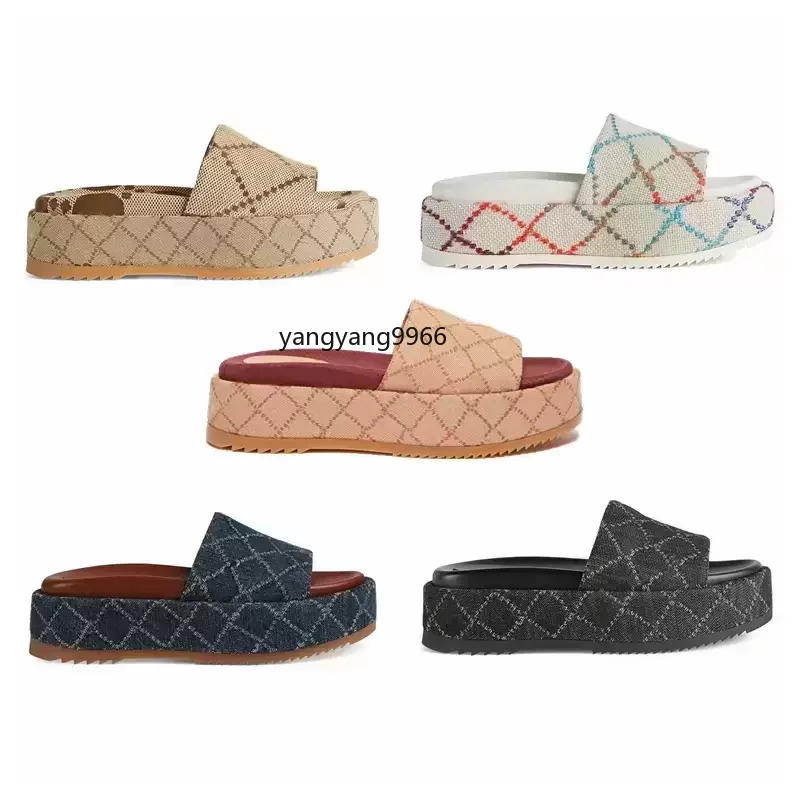 2022 Fashion Canvas Slides Slippers Platform Sandals Fashion Embroidered Girls 60Mm Canvas Covered 10A Womens Slip On With Box And Dust Bags
2022 Fashion Canvas Slides Slippers Platform Sandals Fashion Embroidered Girls 60Mm Canvas Covered 10A Womens Slip On With Box And Dust Bags
