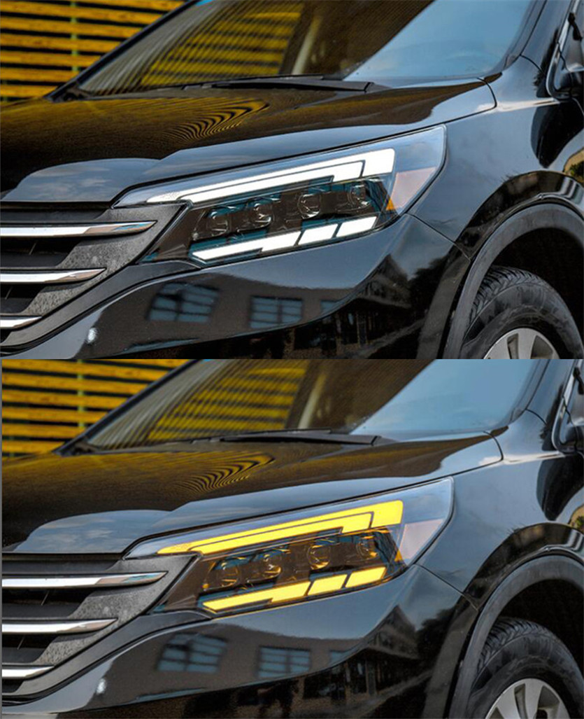 Full LED Head Lamps For Honda CR-V CRV 2012-2014 LED Dual Lens Turn Signal High Beam Daytime Running Headlights