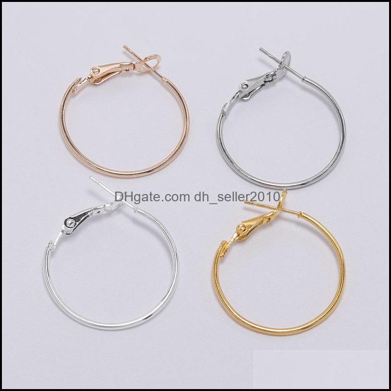 Hoop Huggie 10Pcs/Lot Gold Round Earring Hoop Hooks For Jewelry Making Finding Diy Earrings Accessories Supplies 1501 Q2 Drop Deliver Dh9Jm