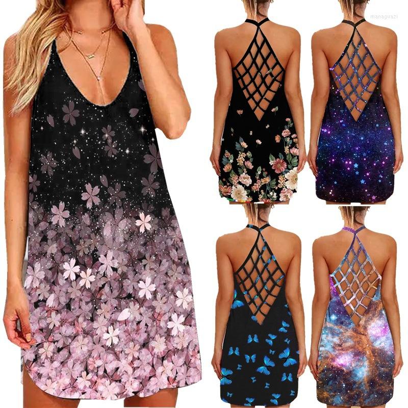 Women' Swimwear Elegant Tie Dye Criss-Cross Open Back Strap Mini Dresses For Women Casual Sleeveless Beach Sundress Female Sexy Hollow Out, The same as picture
Women' Swimwear Elegant Tie Dye Criss-Cross Open Back Strap Mini Dresses For Women Casual Sleeveless Beach Sundress Female Sexy Hollow Out, The same as picture