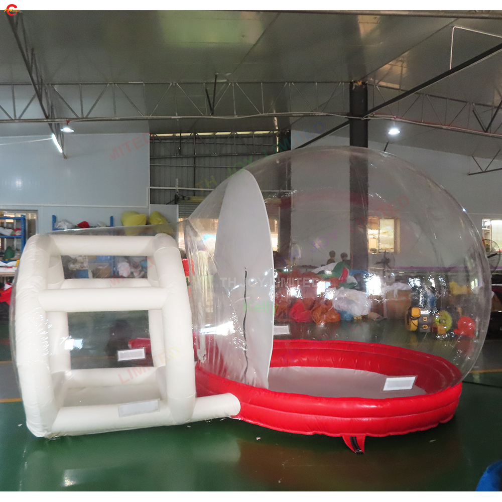 Delivery outdoor activities 4x3m 5x3m giant Christmas Inflatable Snow Globe with tunnel for