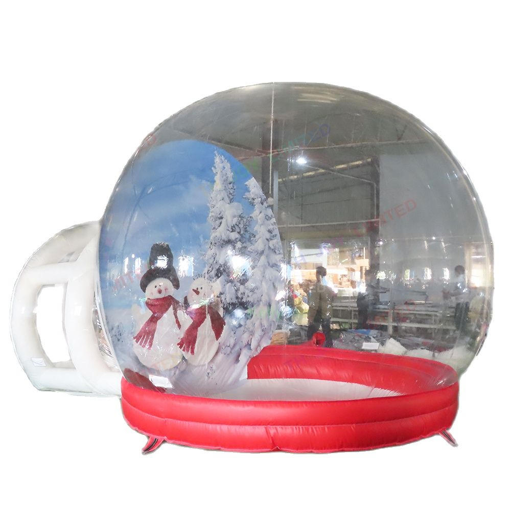 Delivery outdoor activities 4x3m 5x3m giant Christmas Inflatable Snow Globe with tunnel for