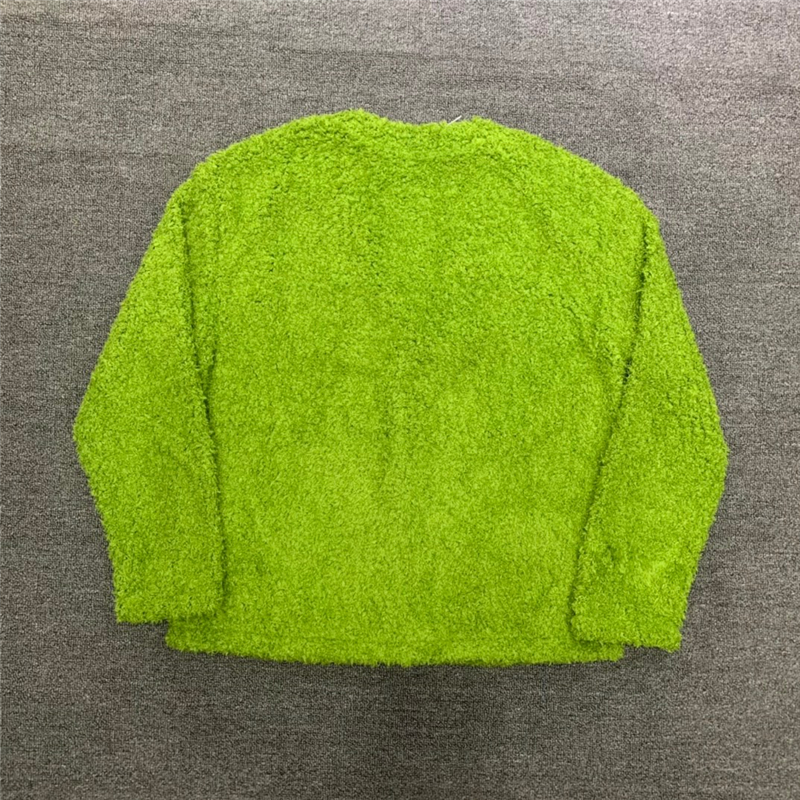 Green Cotton V-Neck Cardigan Jacket For Men & Women - Embroidered, Full Length, Street Style