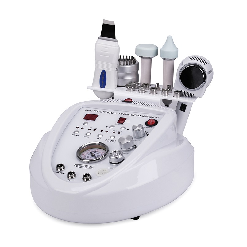Multi-Functional Beauty Equipment 5In1 Diamond Peeling Dermabrasion Skin Scrubber Microcurrent Face Lifting Machine Water Spray Blackhead Remover Salo