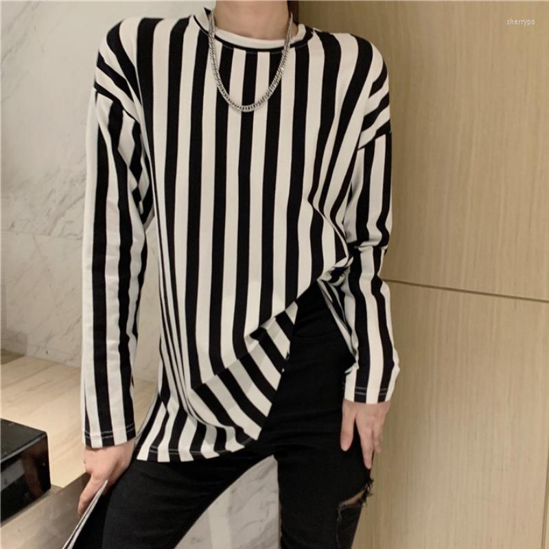 Women's T Shirts ZOKI Loose Striped Women Shirt Long Sleeve Casual O Neck Split Fork Ladies Tess Korean Pure Cotton Fashion Female Tops, Black
Women's T Shirts ZOKI Loose Striped Women Shirt Long Sleeve Casual O Neck Split Fork Ladies Tess Korean Pure Cotton Fashion Female Tops, Black