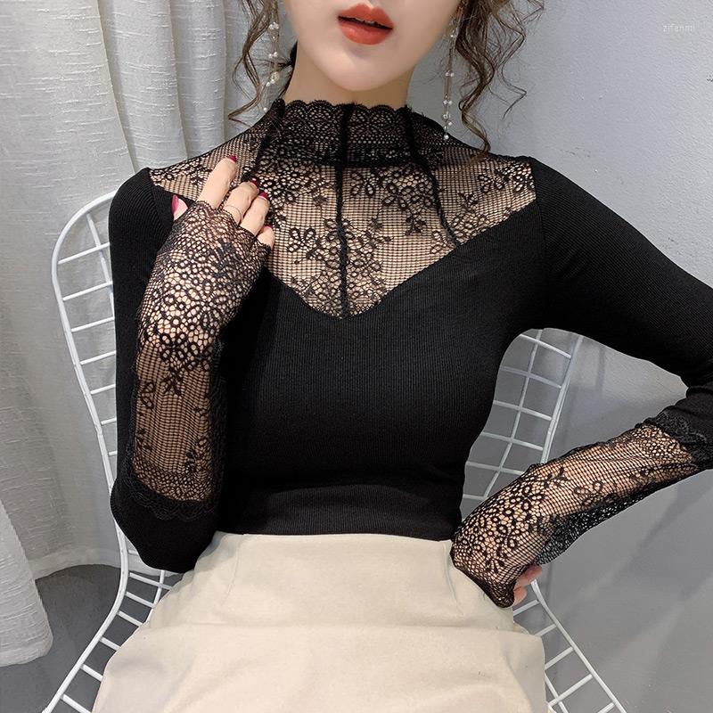 Women' Sweaters Sexy Lace Stitching Sweater Shirt 2022 Spring Half Turtleneck Female Long-Sleeved Render Unlined Slim Elegant Top, Thin white-shirt
Women' Sweaters Sexy Lace Stitching Sweater Shirt 2022 Spring Half Turtleneck Female Long-Sleeved Render Unlined Slim Elegant Top, Thin white-shirt