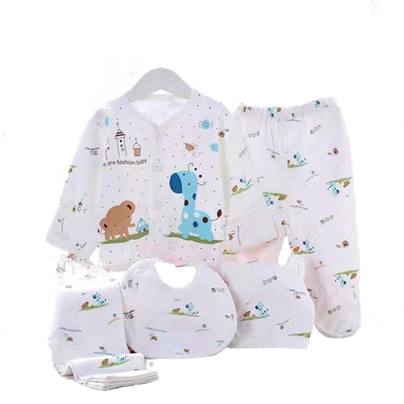 Clothing Sets born Baby Clothing Suits 0-3 Months Cartoon Cotton 5pcs/set Baby Girl Outfits 220916