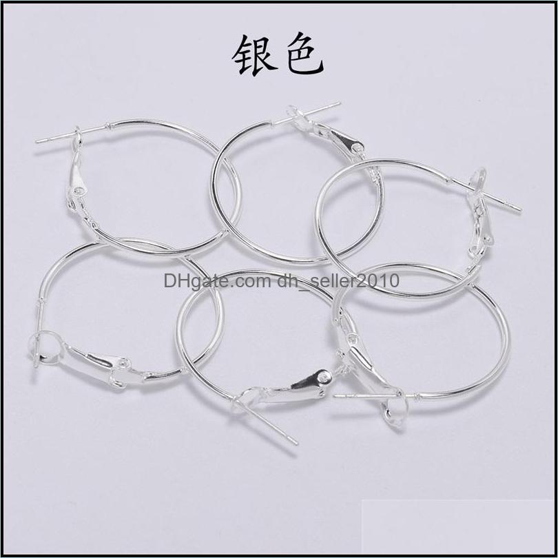 Hoop Huggie 10Pcs/Lot Gold Round Earring Hoop Hooks For Jewelry Making Finding Diy Earrings Accessories Supplies 1501 Q2 Drop Deliver Dh9Jm