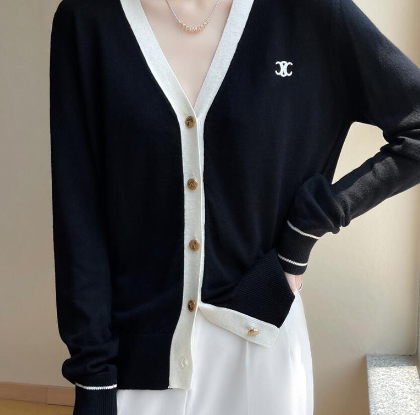 Women' Sweaters New for Wool Ladies Luxury Brand Designer Channel Cardigan Knitted Sweater Casual V-neck Stitching Cashmere top, 04
Women' Sweaters New for Wool Ladies Luxury Brand Designer Channel Cardigan Knitted Sweater Casual V-neck Stitching Cashmere top, 04