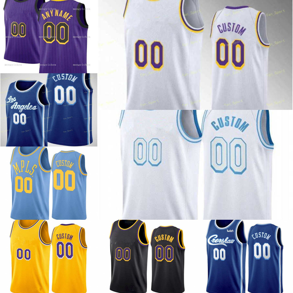 Basketball Jersey Men Los Angeles''Lakers''9 Kent Bazemore 2 Wayne Ellington 11 Malik Monk 12 Kendrick''Nunn 14 Stanley''Johnson Custom