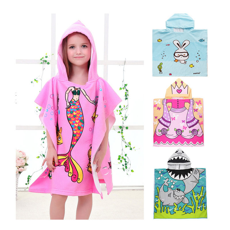 s Robes Poncho Kids Unicorn Baby Dinosaur Bathrobe Hooded Children Microfiber Animal Boys Girl Robe Toddler Beach Swim Cloak 220915