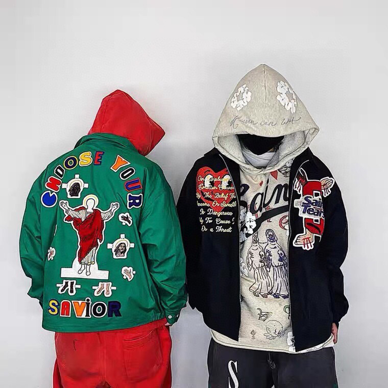 22fw Autumn Winter God Coat Europe High Street Men Women Casual Wind Baseball Uniform Jacket, Black
22fw Autumn Winter God Coat Europe High Street Men Women Casual Wind Baseball Uniform Jacket, Black